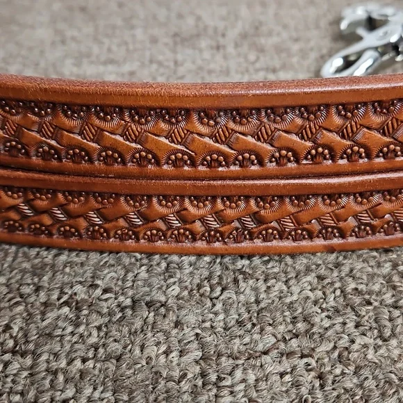 Hunn Saddlery Maker Quality Leather Suspenders Sz Med Adjustable Silver Hardware - Picture 2 of 10